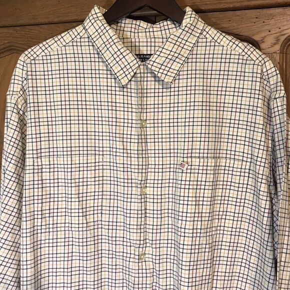 Vtg. Polo Jeans Company Ralph Lauren Loop Collar Men's XL Cream Plaid LS Shirt - Picture 3 of 13